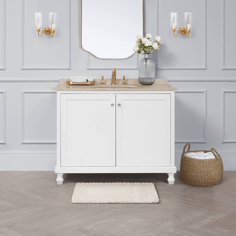 Laura Ashley Ruffle Border Pure Cotton Bath Rugs