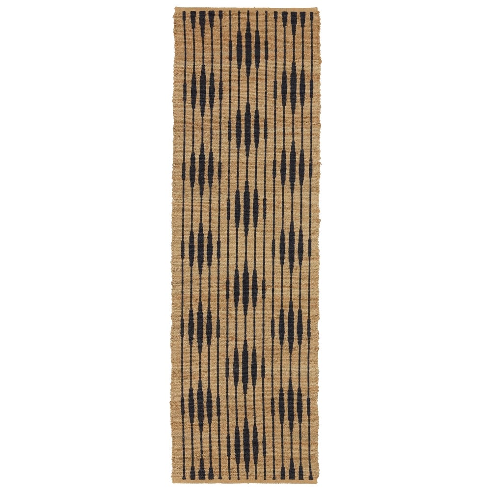 Marotte Handmade Trellis Natural/ Navy Area Rug
