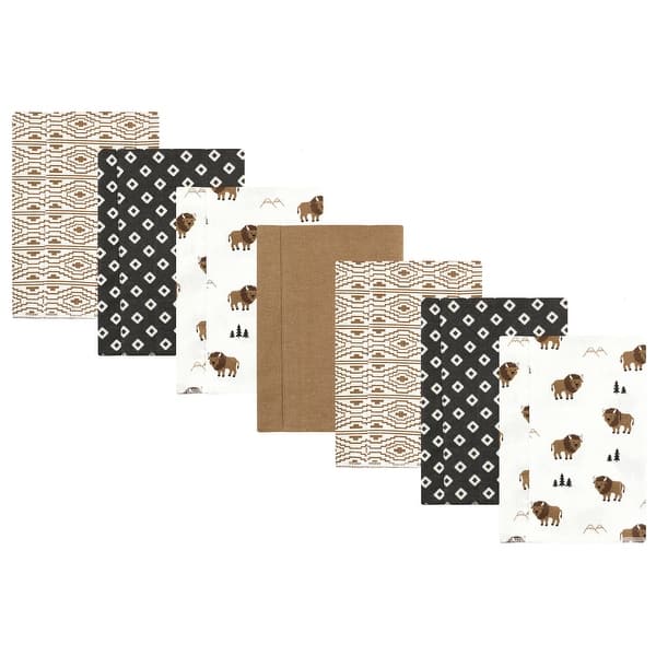 slide 1 of 1, Hudson Baby Cotton Flannel Burp Cloths, Wild Buffalo 7 Pack, One Size - Wild Buffalo 7 Pack - One Size One Size - Wild Buffalo 7 Pack