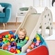 preview thumbnail 4 of 8, Costway 3-in-1 Toddler Slide with Buffer Zone Basketball Hoop & Ball - See Details