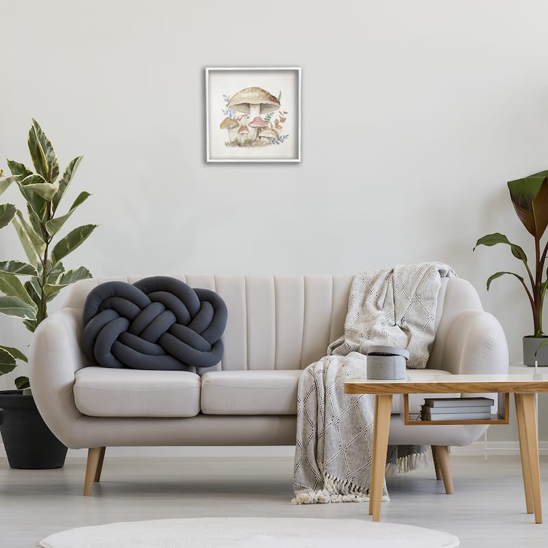 Stupell Neutral Cottage Mushrooms Framed Giclee Art Design By Mollie B.
