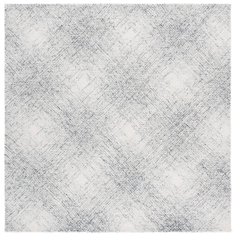 SAFAVIEH Handmade Abstract Izeta Wool Rug - Ivory/Black - 6' Square