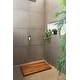 preview thumbnail 4 of 2, Teak Slatted Brown Wood Shower Mat