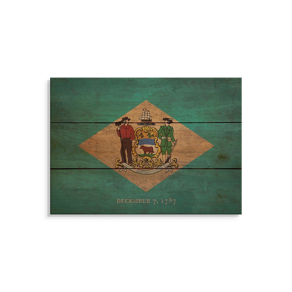 Shop Delaware State Flag On Wood Indoor And Outdoor Safe Wall