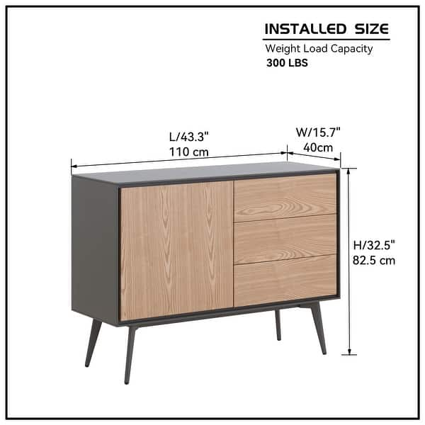 Entertainment Center TV Console Table w/ 3 Drawers & Storage Cabinet ...