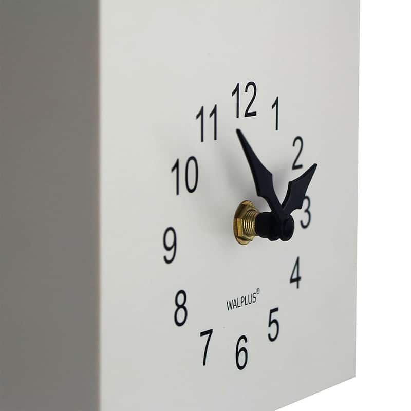 Walplus White Minimalist Cuckoo Clock Colorful Window 4 Changeable Birds