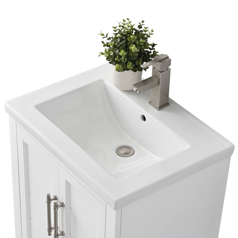 Vanity Art 24" Single Sink Bathroom Vanity with Ceramic Sink & Top