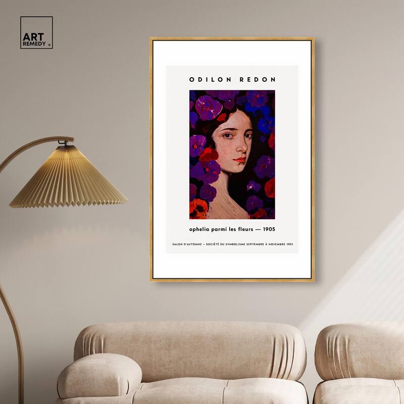 Redon's Ophelia in Blooms Canvas by Art Remedy