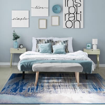 Luxe Weavers Beverly Collection Blue 8x10 Abstract Area Rug - 8' x 10'/Surplus