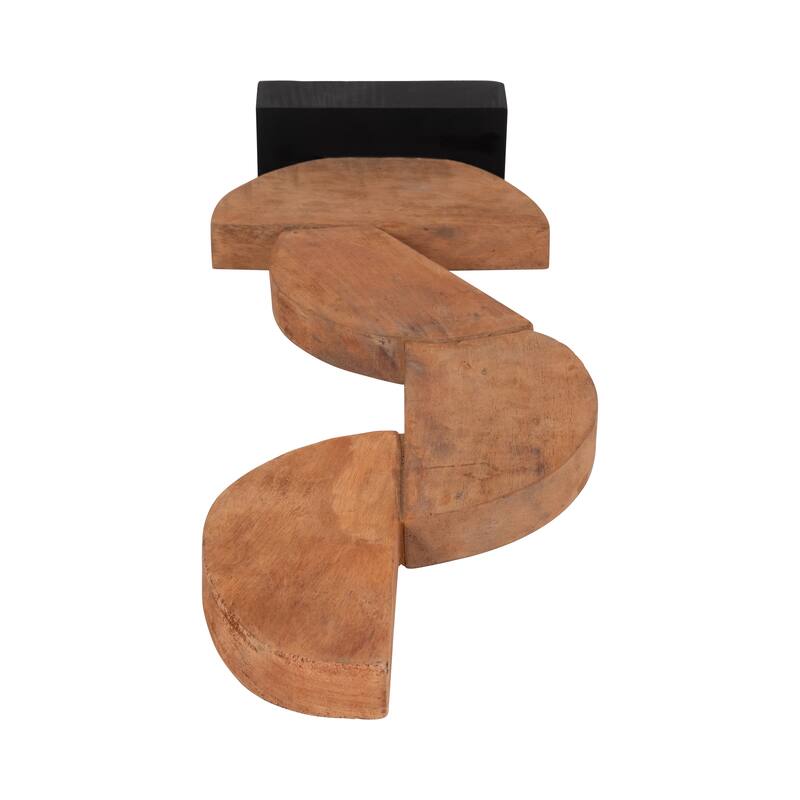 Sagebrook Home Brown Wood Half Circles Stacking Abstract Sculptures