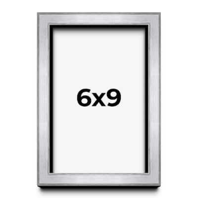6x9 Shadow Box Frame Silver | 1.375 Inches Deep Real Wood Contemporary