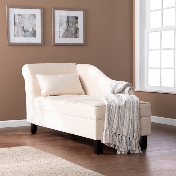 SEI Furniture Avery Transitional Beige Fabric Chaise Lounge w