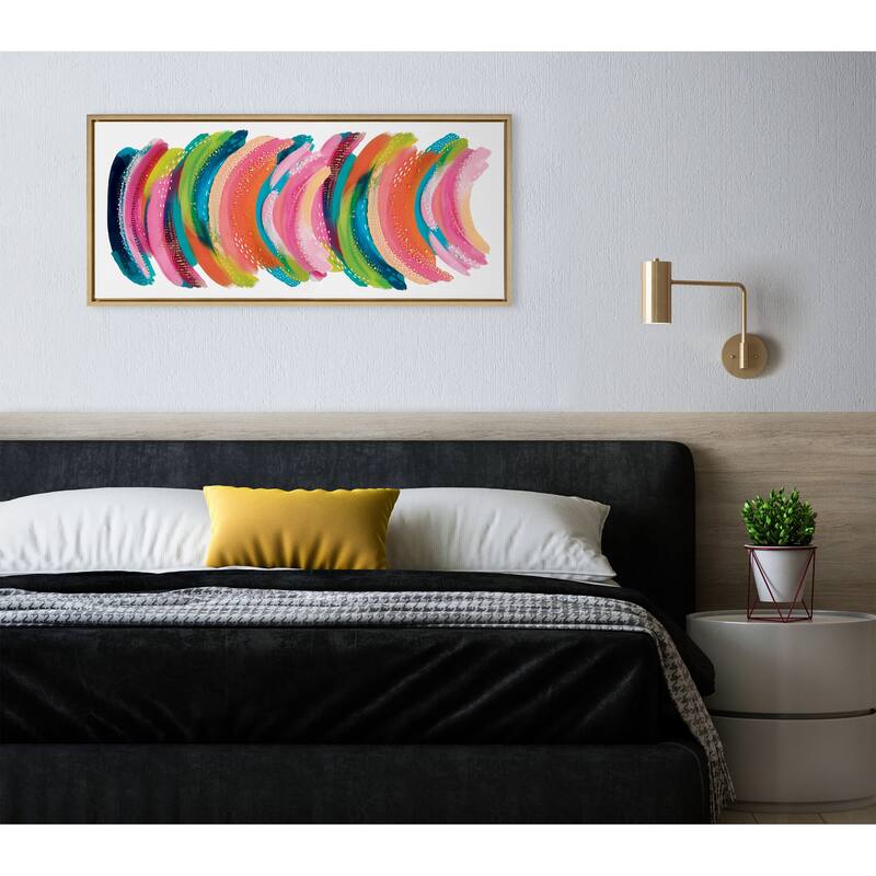 Kate and Laurel Sylvie Bright Abstract Framed Canvas By Jessi Raulet