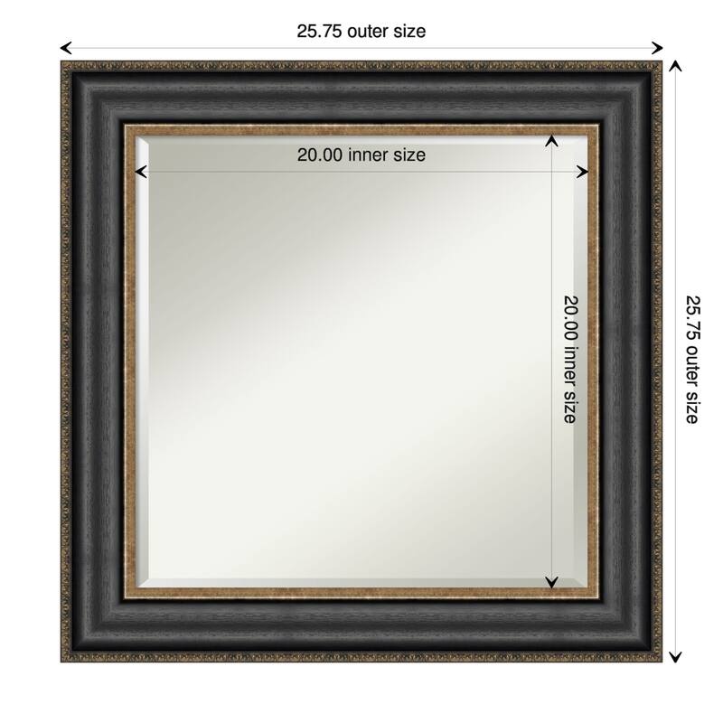 Beveled Wall Mirror - Thomas Black Bronze Frame - Thomas Black Bronze - 25.75 x 25.75-inch