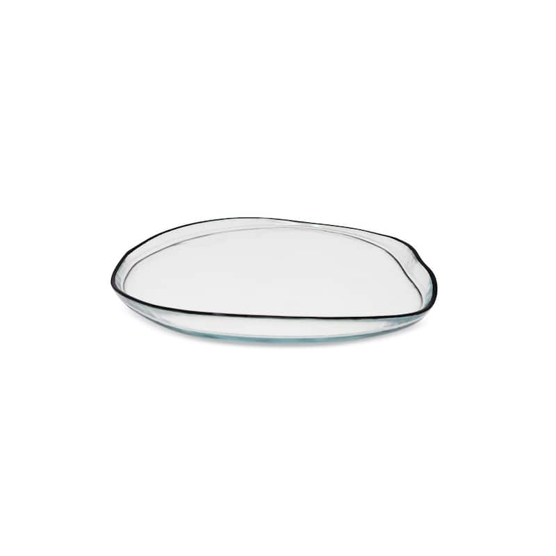 Set of 4 Organic Shaped Plates with Black Sides - Salad Plate