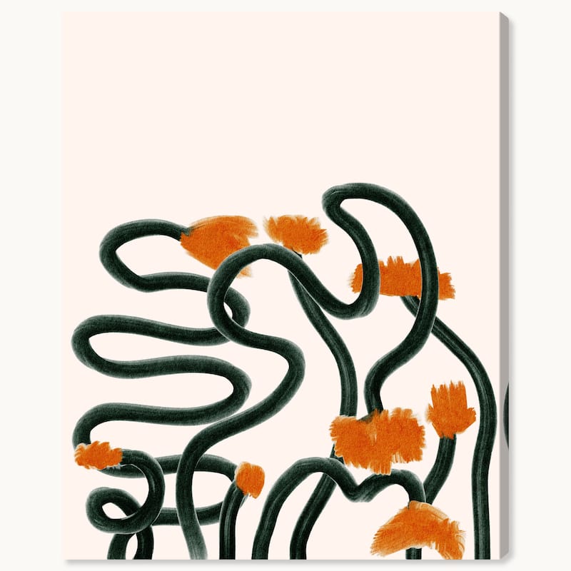 Wynwood Studio Canvas Abstract Floral Lights Black Modern & Contemporary Wall Art Canvas Print