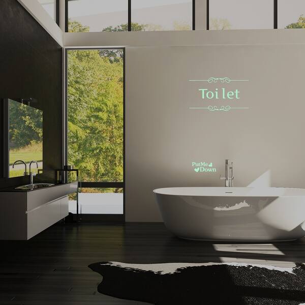 slide 2 of 5, Walplus Peel and Stick Wall Sticker Glow In The Dark Toilet Put Me Down