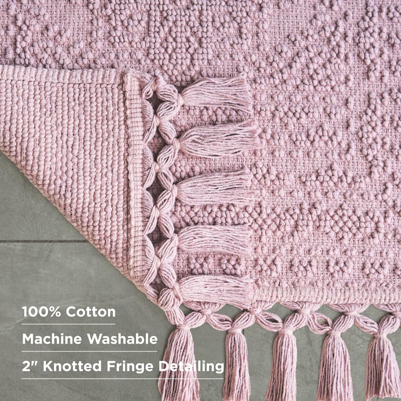 French Connection Nellore Fringe Cotton Bath Rug