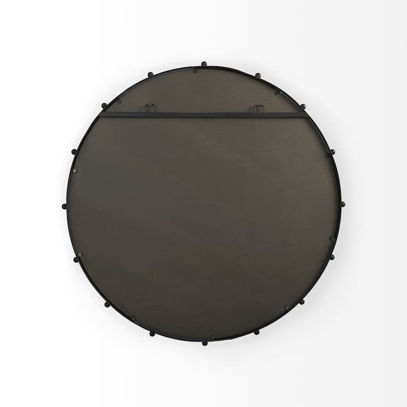Elena Metal Beaded Frame Round Mirror