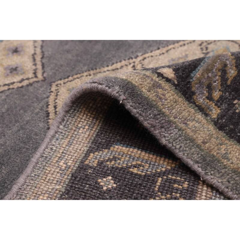 ECARPETGALLERY Hand-knotted Finest Agra Jaipur Dark Grey Wool Rug - 5'8 x 8'3