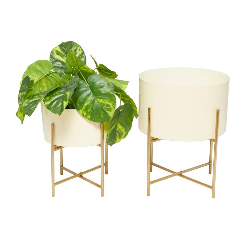 Iron Contemporary Planter (Set of 2) - S/2 12", 16"H