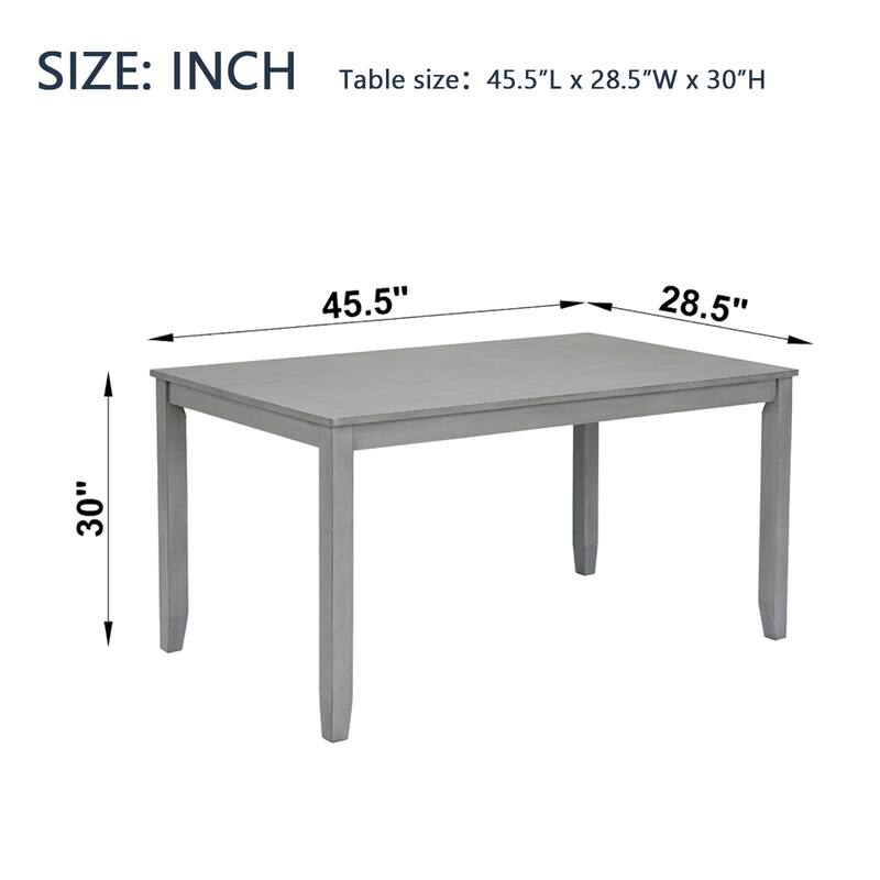 45.5'' Rectangular Wooden Dining Table,Kitchen Table for Dining,4 Person Dining Table