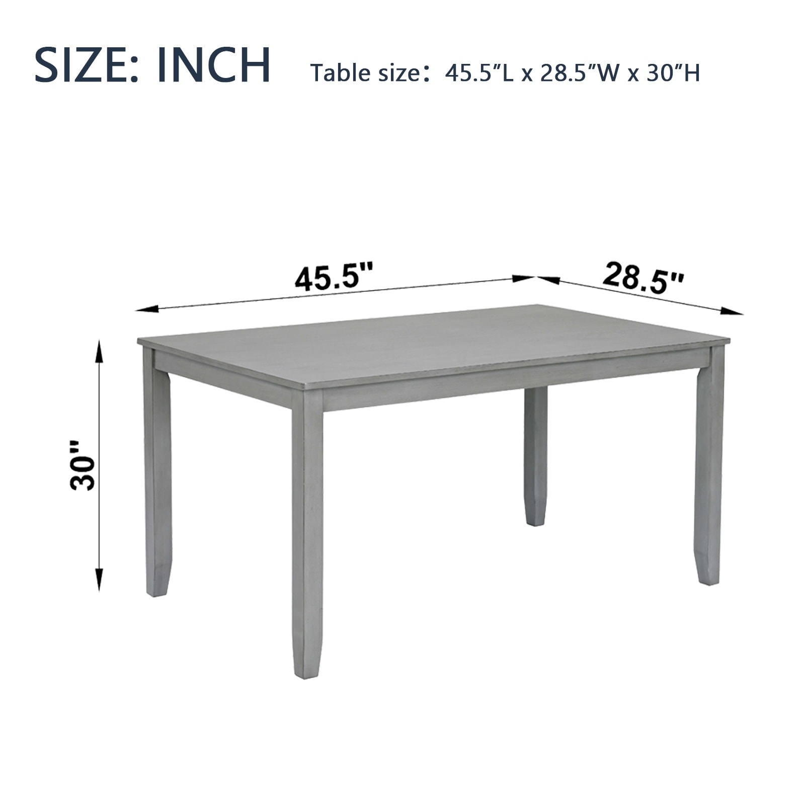 Wooden Dining Rectangular Table, Kitchen Table for Small Space, 4
