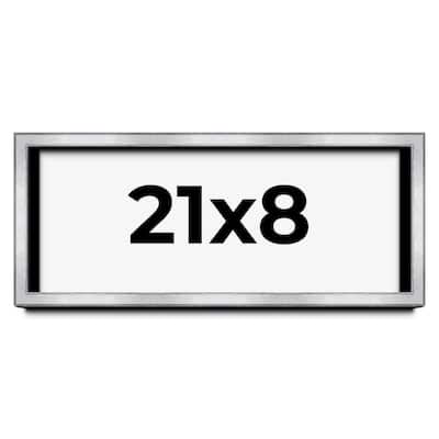 21x8 Shadow Box Frame Silver | 1.375 Inches Deep Real Wood