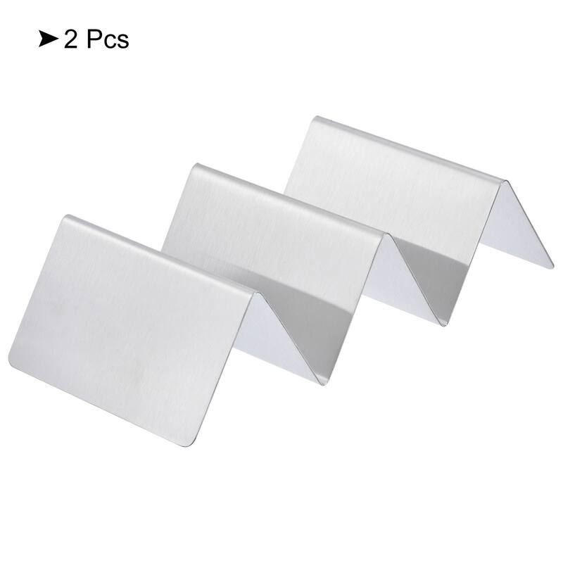 2pcs Stainless Steel Taco Holder Wave-Shaped Taco Tray Kitchen Gadgets - Silver