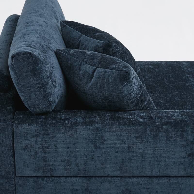 Oversized Modern Chenille L-shape Modular Sectional Sofa with Chaise