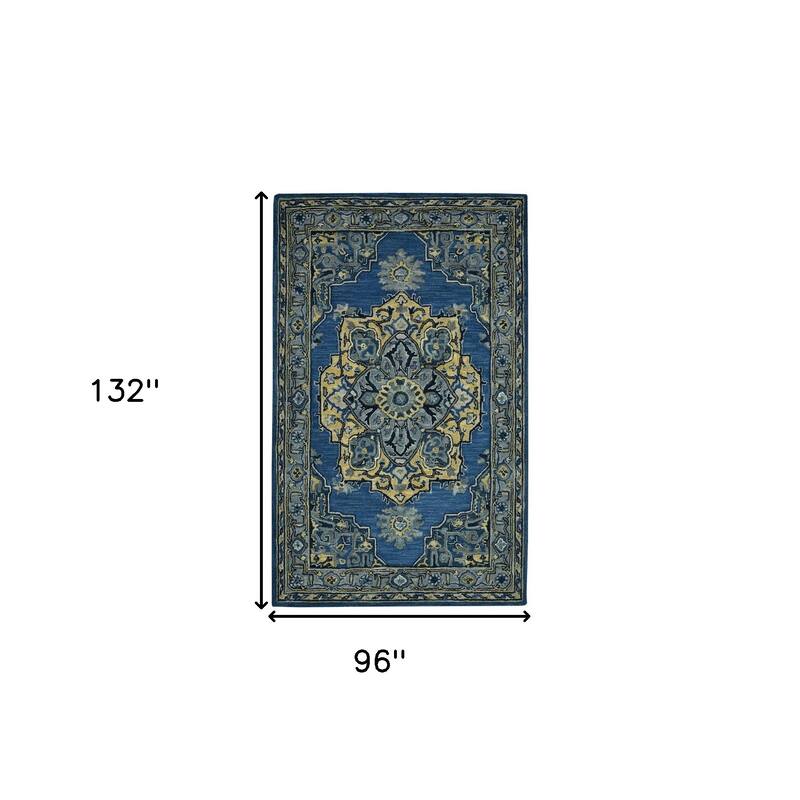 HomeRoots Medallion Bohemian Rectangle Area Rug