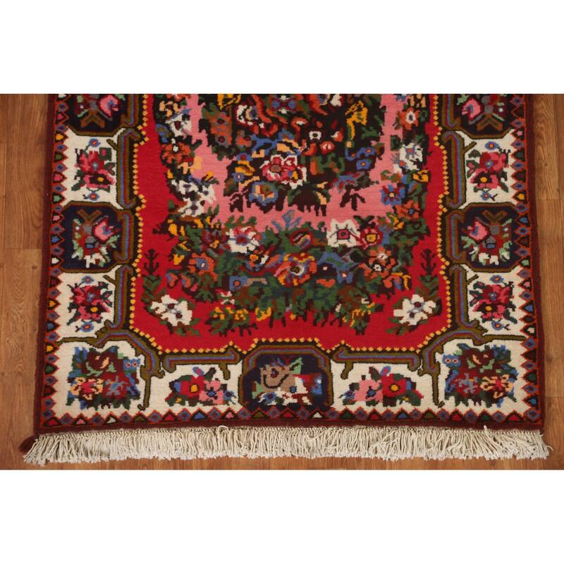 Hand Knotted Oriental 100% Wool Carpet Traditional Floral Pink Bakhtiari Area Rug - 5' 0'' X 3' 8''