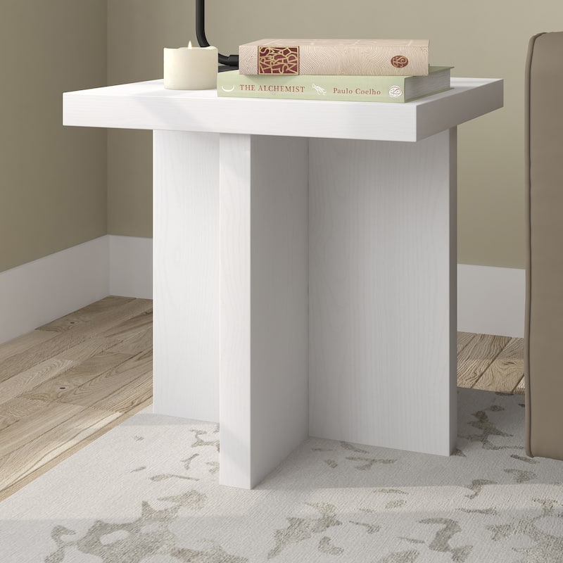 Elna 22" Wide Rectangular Side Table - 22" Wide - Alder White