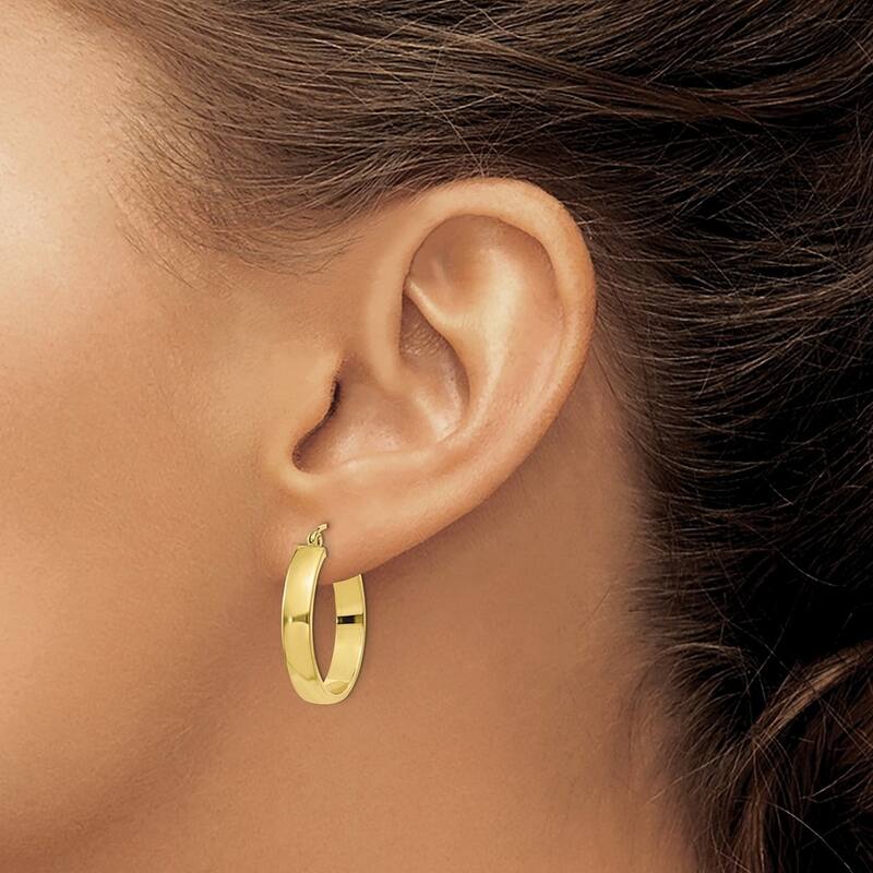 Curata 10k Yellow Gold Polished 23x4mm Hoop Earrings