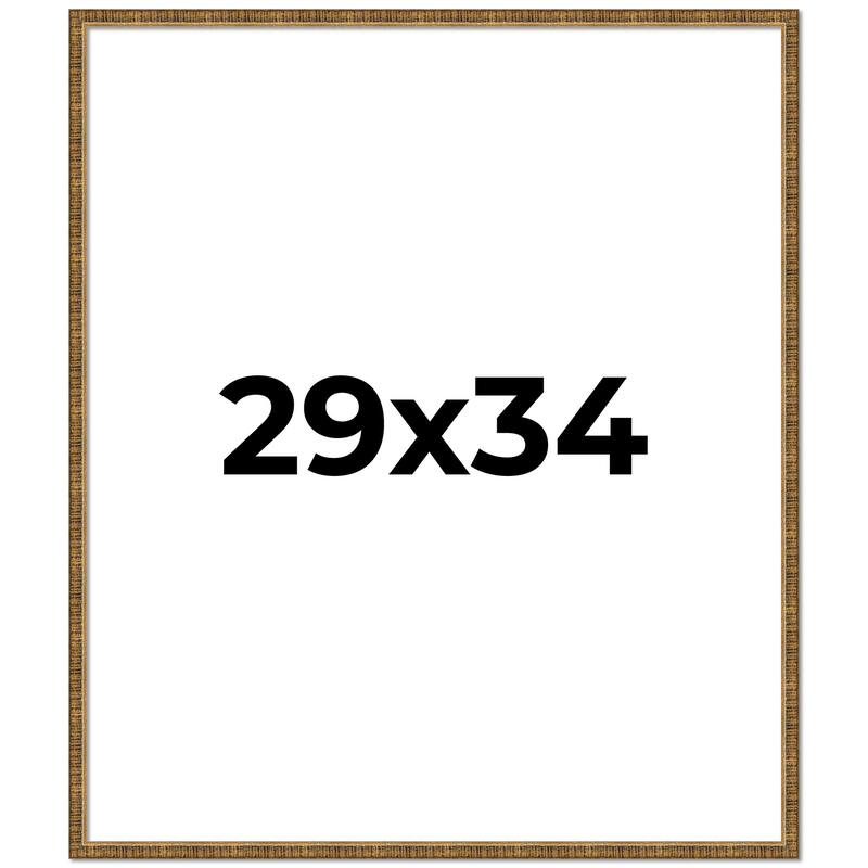 29x34 Frame Gold Solid Wood Picture Frame - Complete Modern Photo
