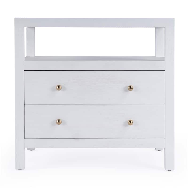 Nora 2-Drawer Wood Wide Nightstand
