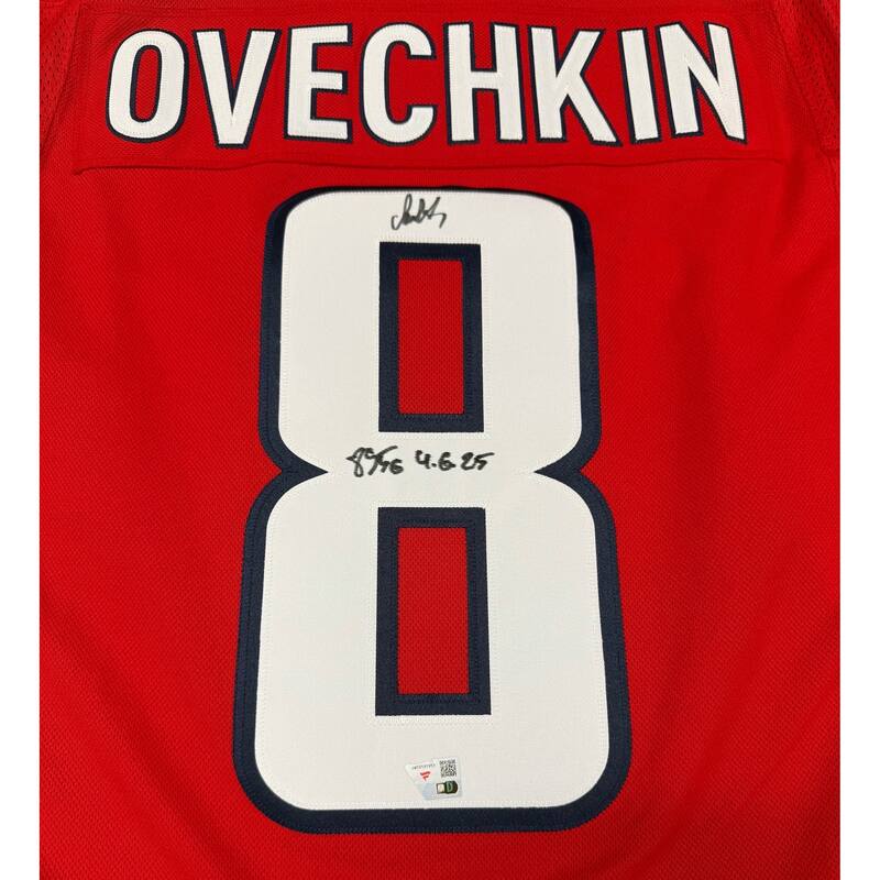 Alexander Ovechkin Autographed Washington Capitals Signed Hockey Jersey 895 Goal Breaks Wayne Gretzky's NFL Authentic COA