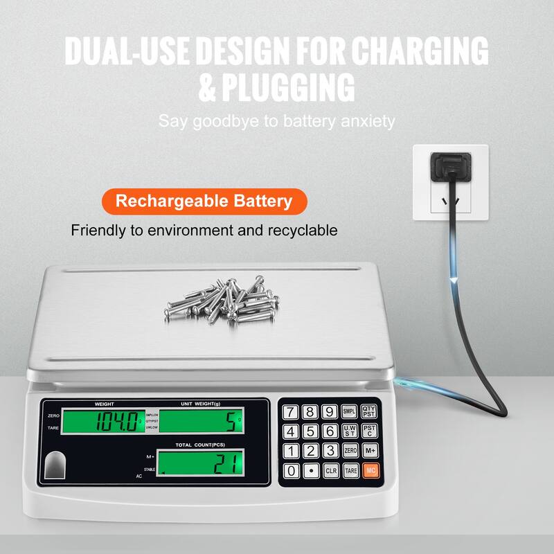 Industrial Counting Scale Inventory Counting Scale Kitchen Jewelry Scale with RS232 Port and LCD Screen