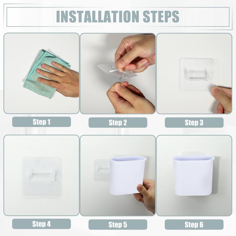 Wall Mount Toothbrush Holder Stand Self Adhesive Tooth Brush Holder for Toothbrush Toothpaste, 4.65"x2.13"x4.25"