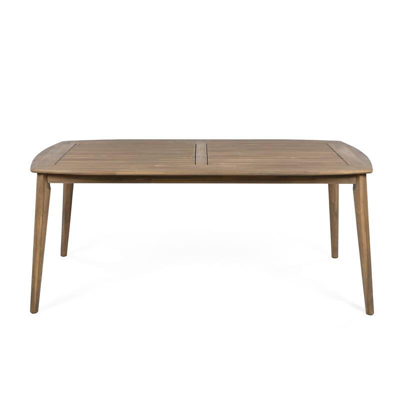 Acacia Wood Dining Table 8-Person Outdoor Table,Farmhouse Furniture,Light Brown 180 Lbs Weight Capacity 70.75"L