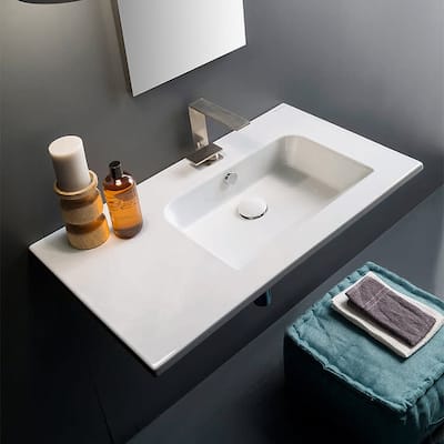 Nameeks Scarabeo 5212-One Hole Etra 32-1/2" Rectangular Ceramic Wall