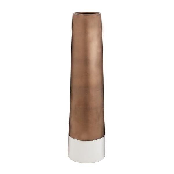 Elk Home 857-155 Dip Two-Tone Ceramic Tubular Vases - Rustic Bronze / White