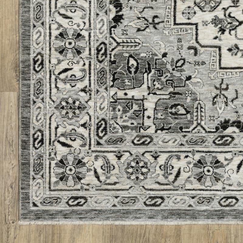 Style Haven Cádiz Compass Medallion Grey/Ivory Area Rug