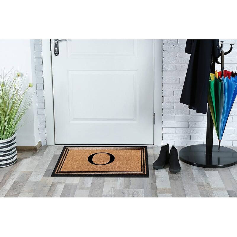 A1HC Pure Natural Coir Monogrammed Heavy Duty PVC Backing Doormat