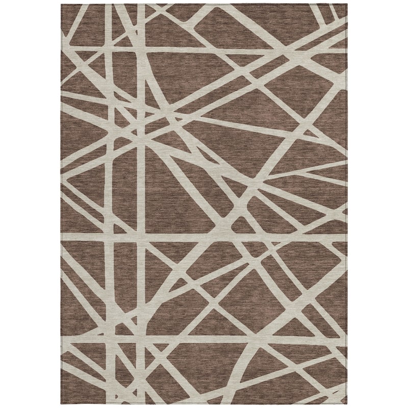 HomeRoots Geometric Transitional Rectangle Outdoor Rug