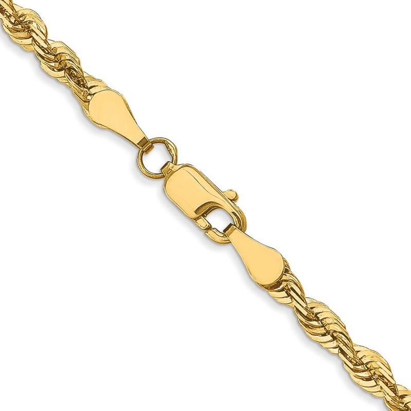 Curata 10k Yellow Gold Solid Polished Lobster Claw Closure Valu plus 4.0mm Diamon cut Lightweight Chain Bracelet 8 Inch
