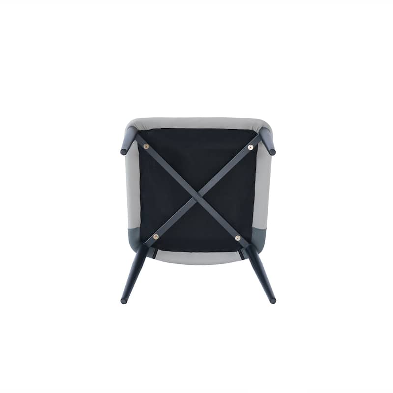 18" Modern Kitchen PU Leather Dining Chairs Set of 2 with Metal Legs