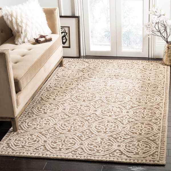 slide 1 of 40, SAFAVIEH Handmade Cambridge Elizbeth Modern Moroccan Wool Rug 10' x 14' - Tan/Multi