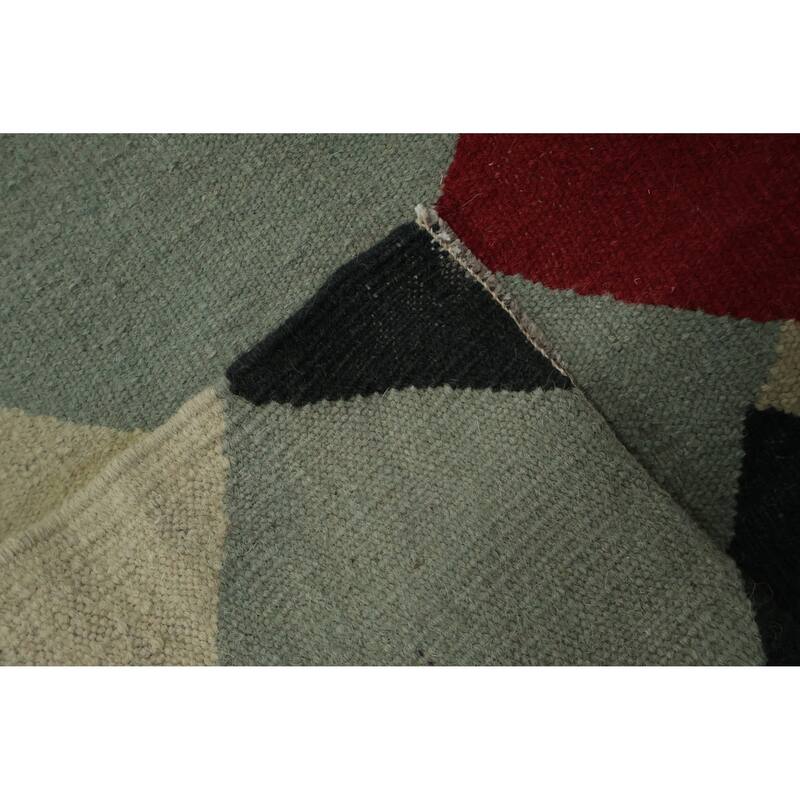 Hand Woven Oriental 100% Wool Carpet Southwestern Modern Multi-Colored Kilim Area Rug - 16' 2'' X 12' 5''