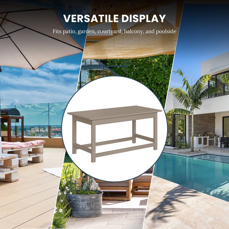 Laguna Hdpe All Weather Outdoor Patio Rectangular Coffee Table